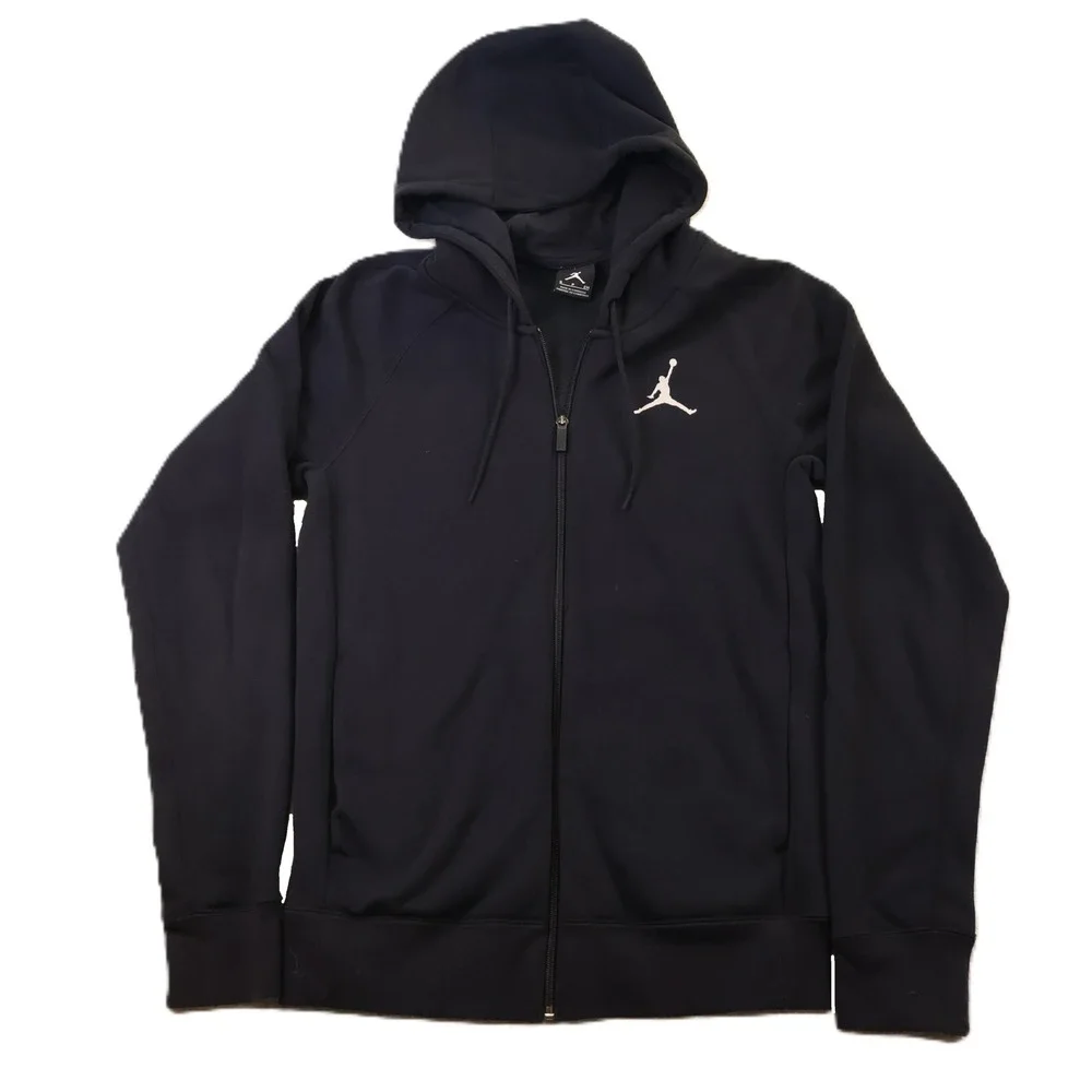 Nike Air Jordan Mens Small Full Zip Hoodie Sweatshirt Black Jumpman